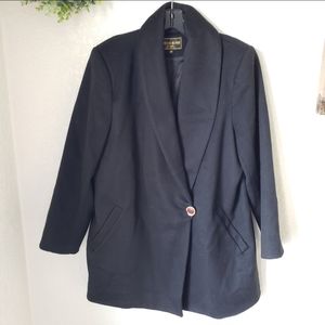 Kristen Blake 100% Wool Black Coat Made In USA Size 8P